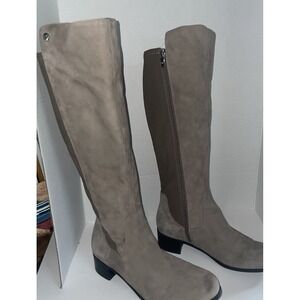 Marc Fisher Knee High Boots. EUC Tan Suede leather Womens size 10 side zip